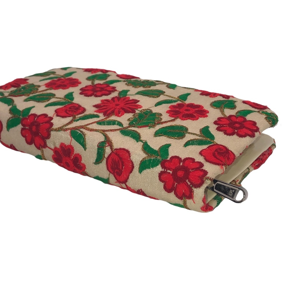 Embroidered Floral Clutch Bag